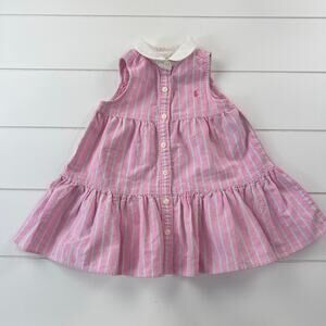 Polo Ralph Lauren Striped Cotton Oxford Shirtdress baby Girls 9 month Pink dress